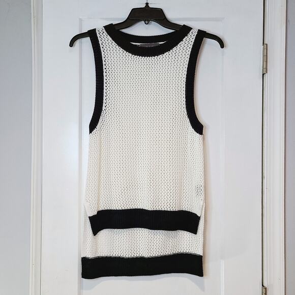 PJK Patterson J Kincaid Open Weave Sleeveless Sweater - Picture 1 of 5
